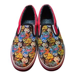 Pokemon Youth Slip-On Canvas Shoes Size 4 Pikachu + Friends Cute Pre-Owned